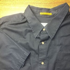 Knights Bridge Mens Black Button Up Short Sleeve‎ cotton Shirt - Size 2XL